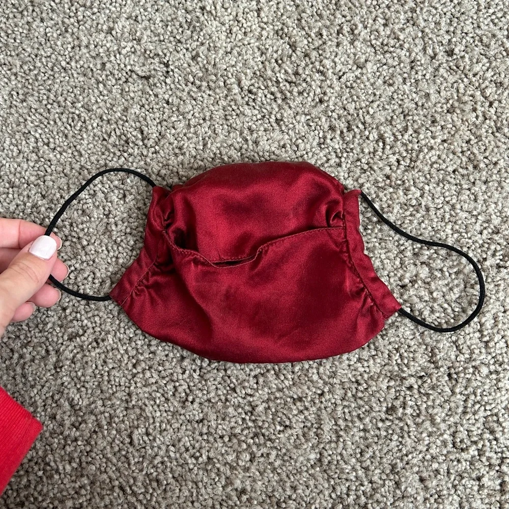 NWOT KES NYC silk red face mask
